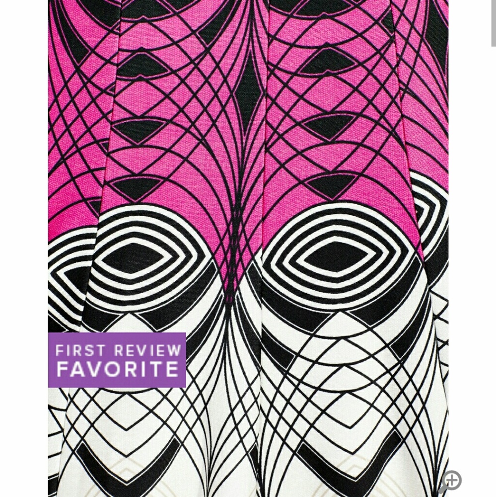 Julian Taylor - Two-Tone Geometric Print Dress - Picture 4 of 4